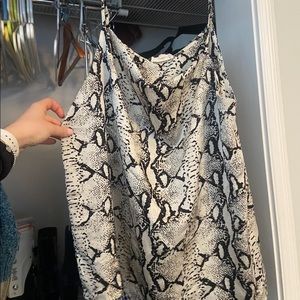 Snakeskin patterned top with cowl neck